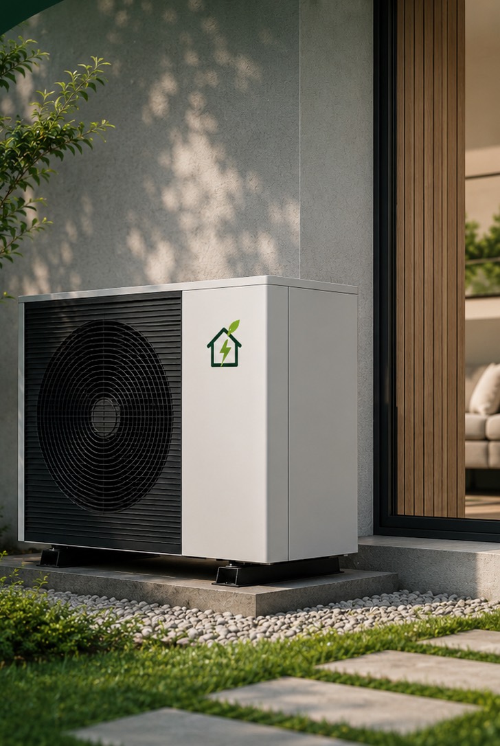 Climature warmtepomp buiten geplaatst
